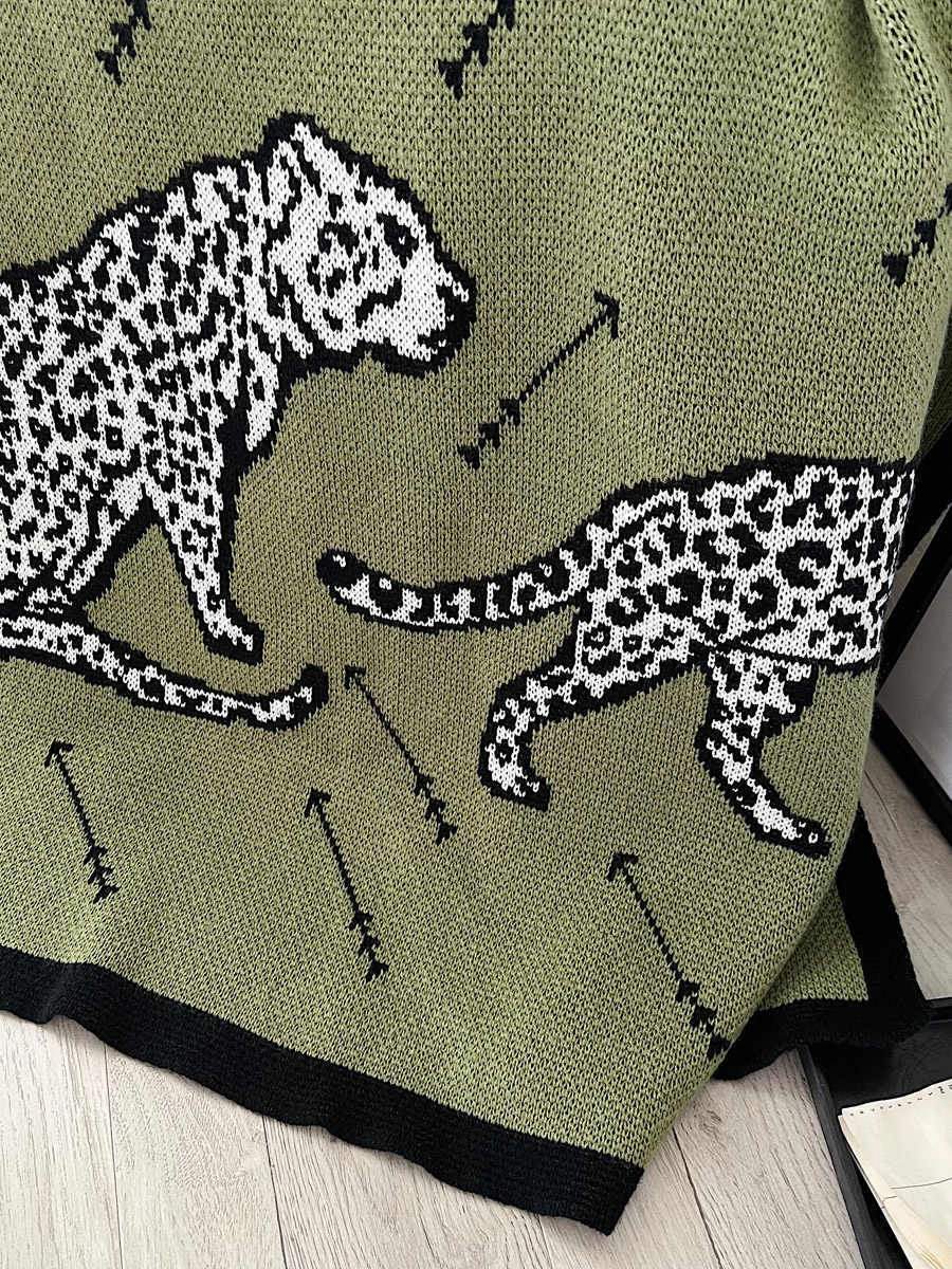 Green Living Room Single Sofa Cover Cover Blanket Nap Blanket