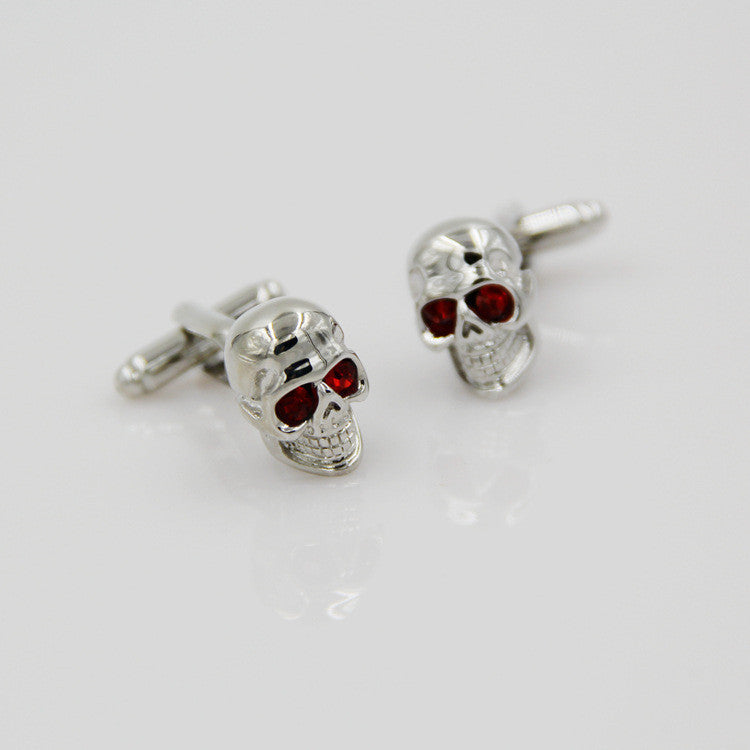 Boutons de manchette Personnalité Crâne Œil Rubis Hommes et Femmes Boutons de Manchette