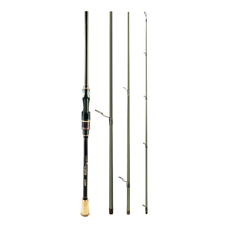 Carbon Spinning Rod With Pistol Grip Portable Sectioned Fishing