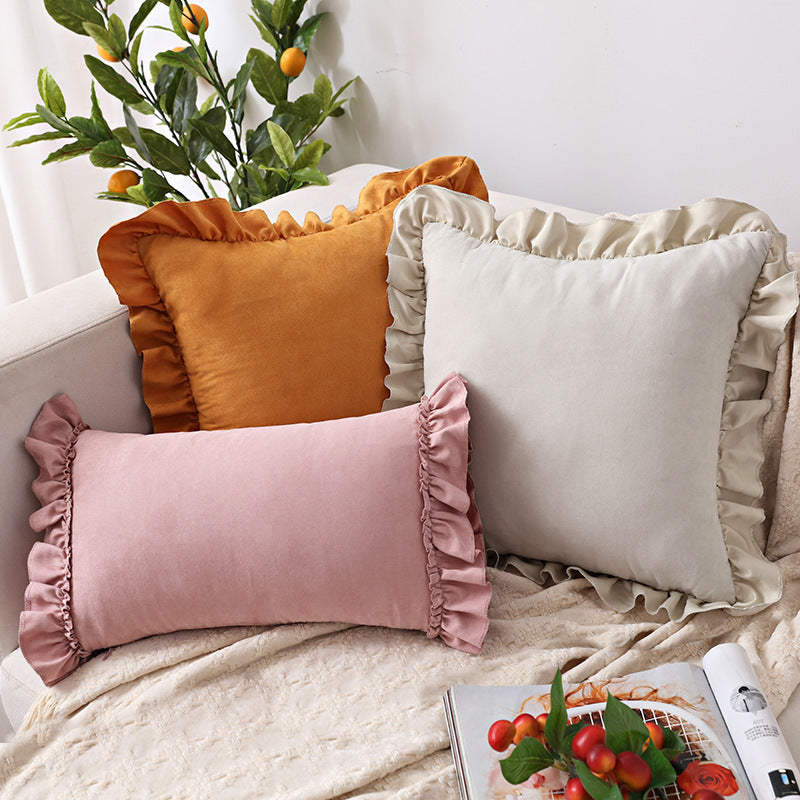 Pillowcase Small Cushion Pillow Suede Sofa Bedside Pillowcase