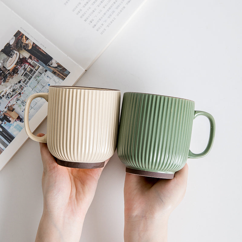 Nordic Vertical Stripe Ins Ceramic Coffee Cup
