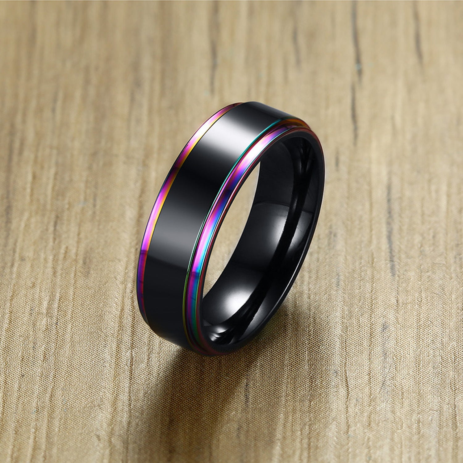 Same-sex Couple Laser Stainless Steel Ring