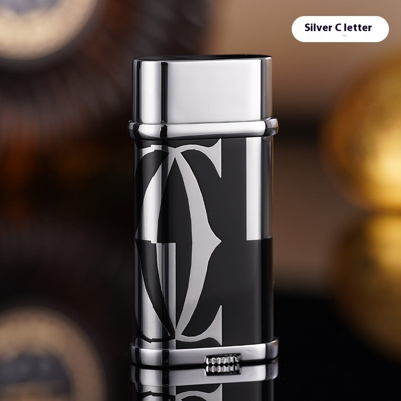 New Grinding Wheel Oblique Fire High-grade Electroplating Resin Craft Retro Men's Gift Open Flame Gas Lighters