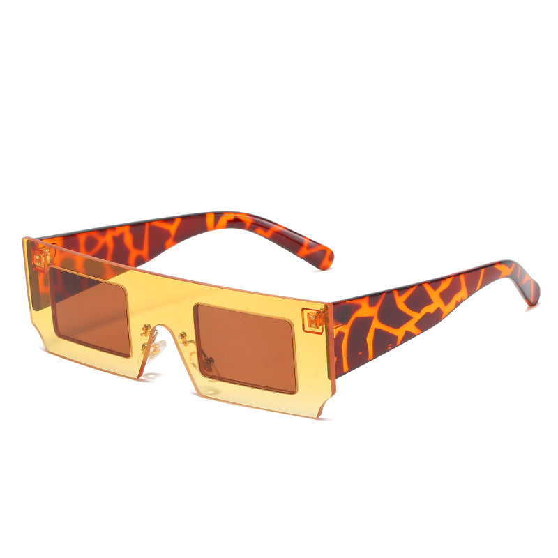 European And American Personalized Contrast Color Slice Square-rimmed Glasses