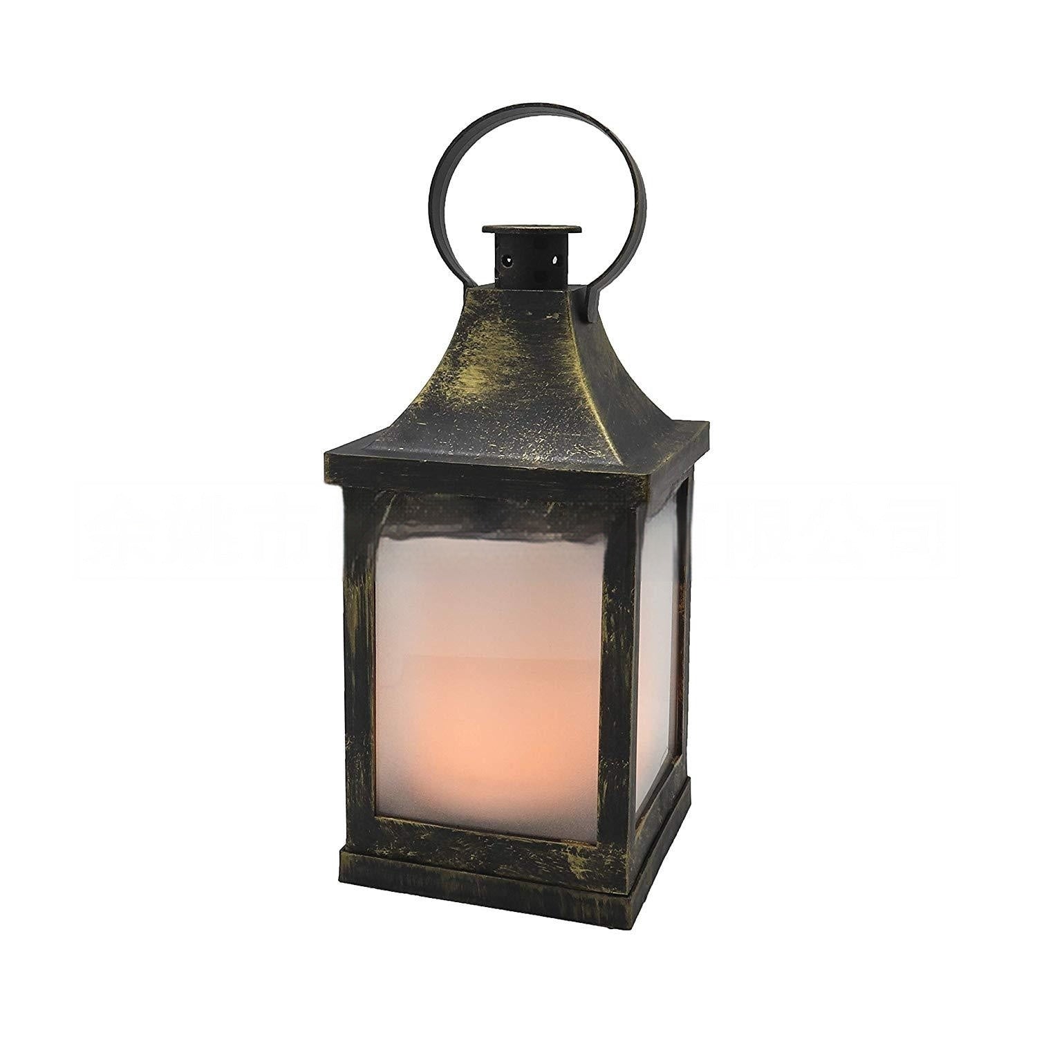 Lanterne tempête de cheminée Bougie décorative de style européen Lumières de Noël à LED pour la maison