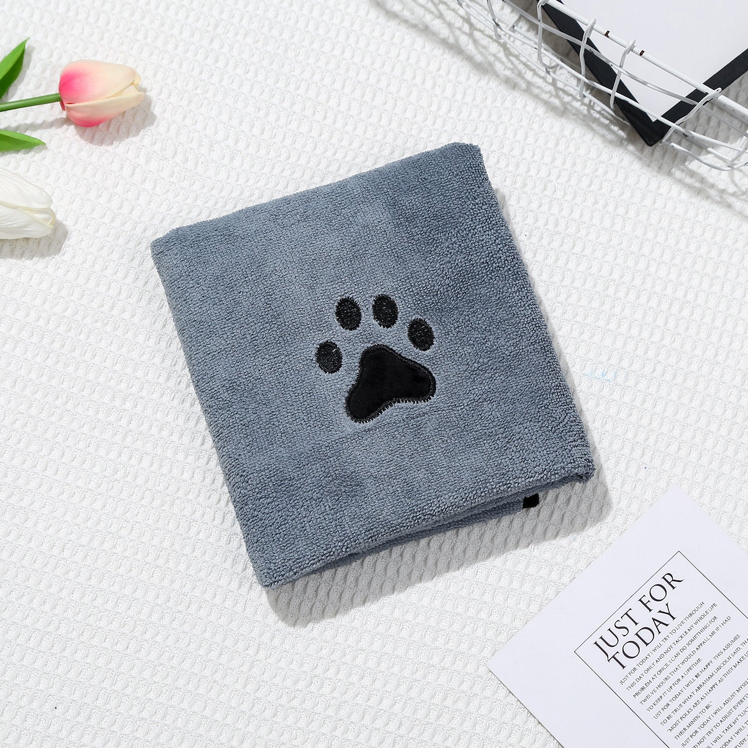Serviette de Bain pour Chien et Chat Séchage Rapide Douce Absorbante en Polaire Corail