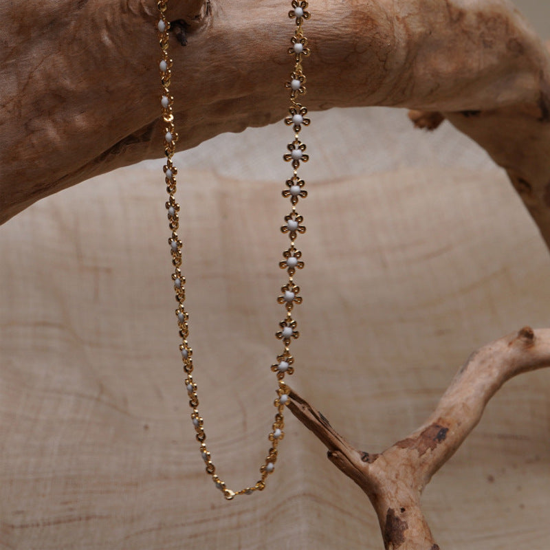 South Korea Dongdaemun Necklace Female Flower Necklace Clavicle Chain
