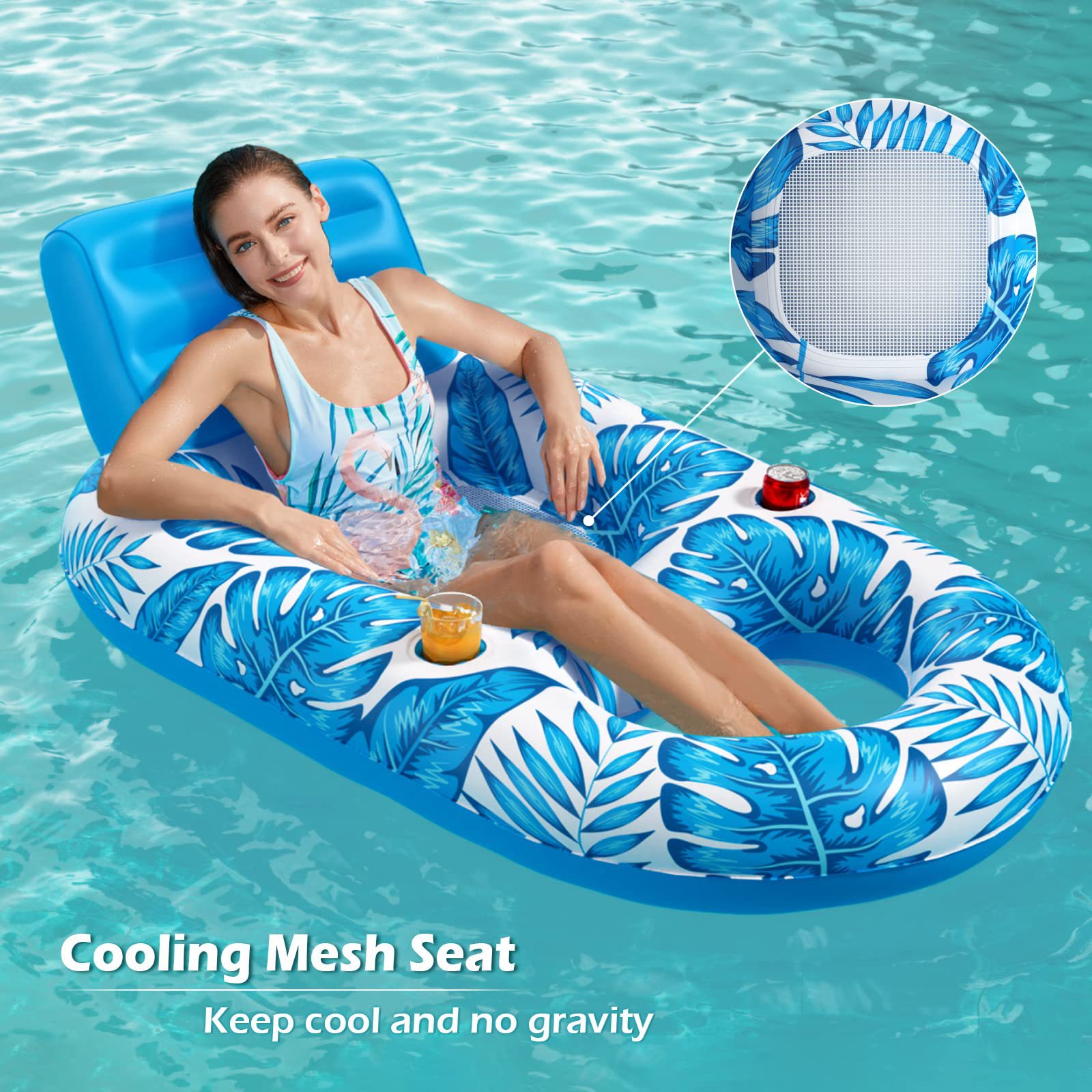 Fauteuil inclinable multifonctionnel bouée gonflable pour la baignade et la natation