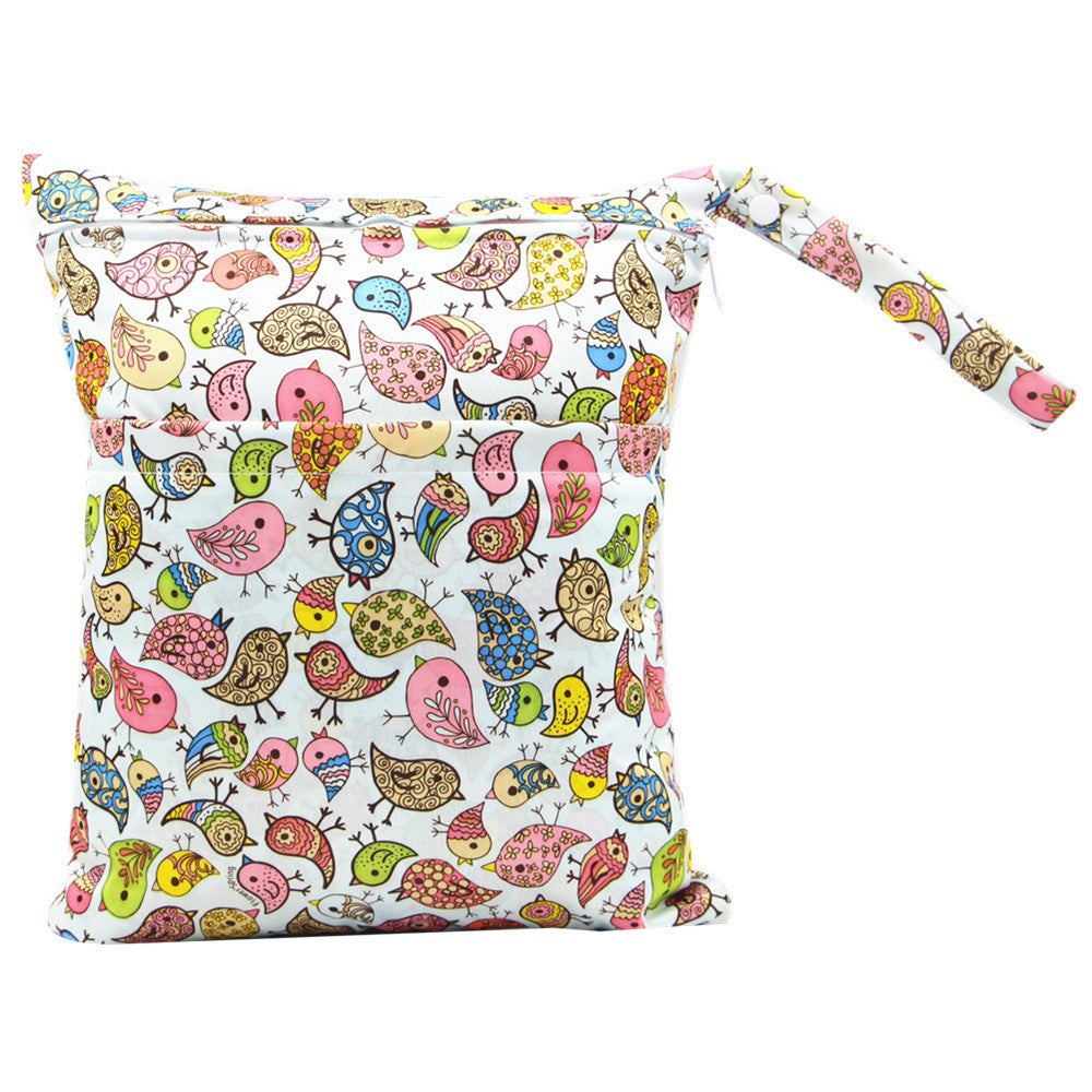 Diaper Bag 30 36cm Baby Double Zipper Printing Waterproof Diaper Bag