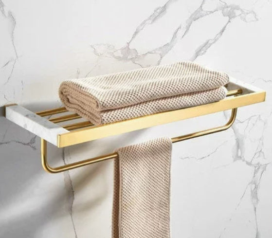 Porte-serviettes de bain en aluminium spatial, étagère de rangement de salle de bain, ensemble de 6 pièces