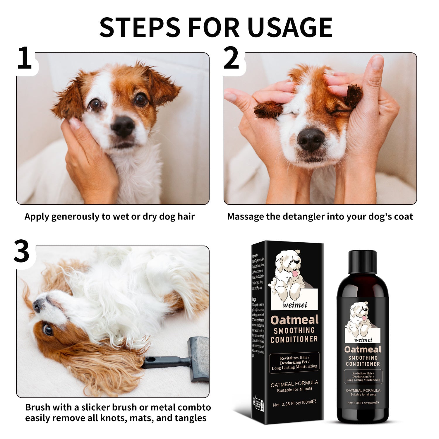 Shampoing revitalisant pour animaux hydratant nourrissant gel douche pour les poils