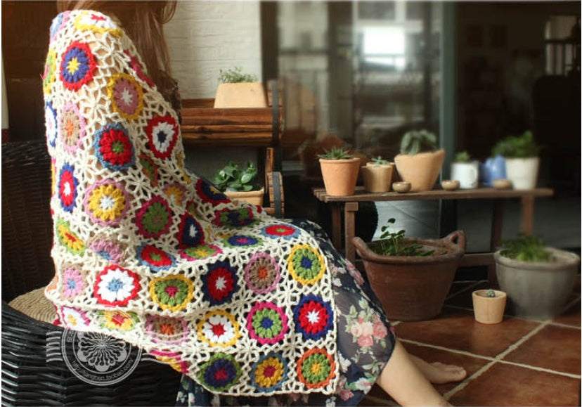 Couverture à noyau rond 12060 Liangben Crochet Crochet Couverture au crochet