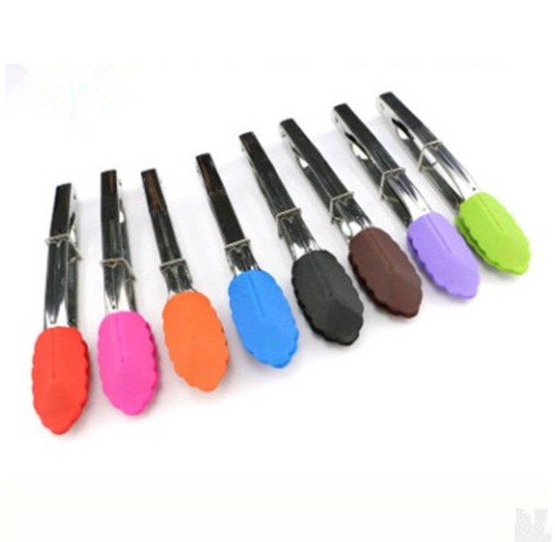 Ustensiles de cuisine en silicone pour salade et barbecue, pince en inox