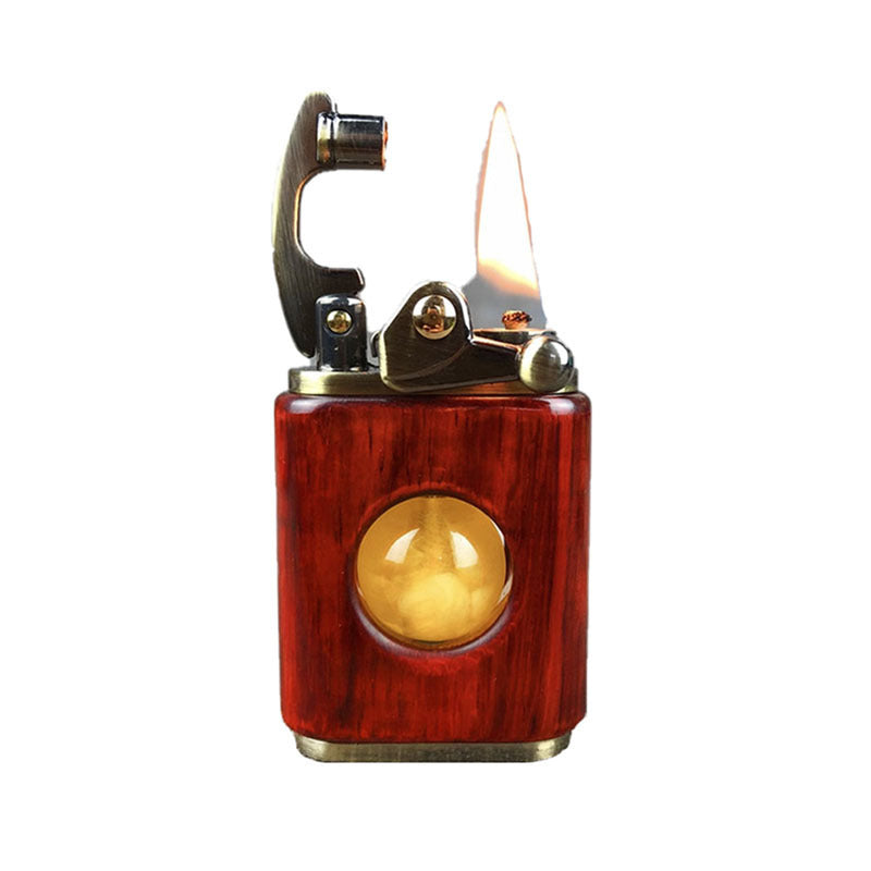 Zorro Kerosene Rotating Bead Rocker Lighter Small Leaf Red Sandalwood