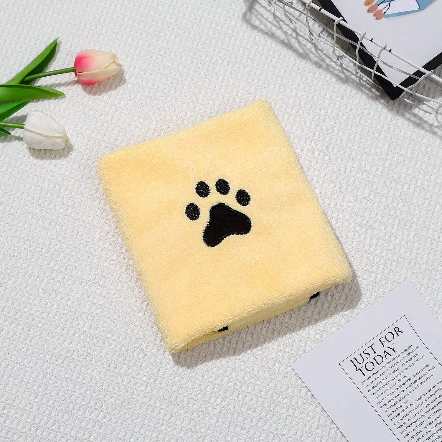 Serviette de Bain pour Chien et Chat Séchage Rapide Douce Absorbante en Polaire Corail