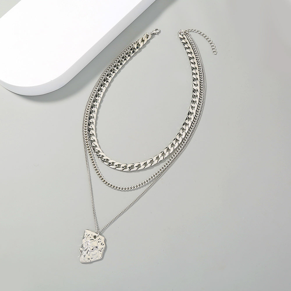 Nk Chain Character Tag multi-layer necklace