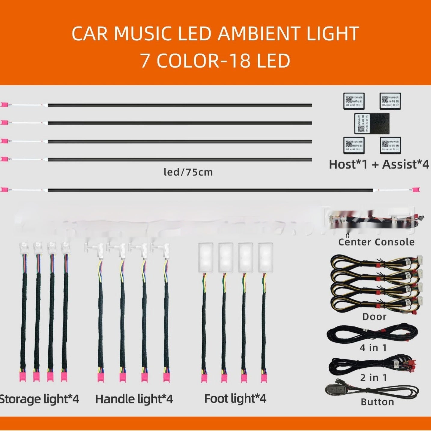 Car App Magic Color Streamer Hidden Interior Ambience Light
