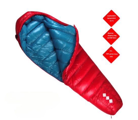 Sac de couchage d'extérieur portable épais en duvet d'oie