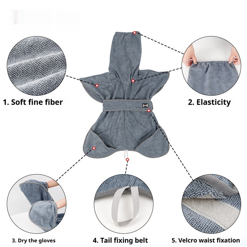 Serviette de bain en coton pour animaux domestiques, absorbante et à séchage rapide