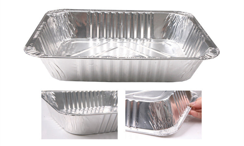 Bandeja de aluminio para hornear rectangular desechable para uso doméstico