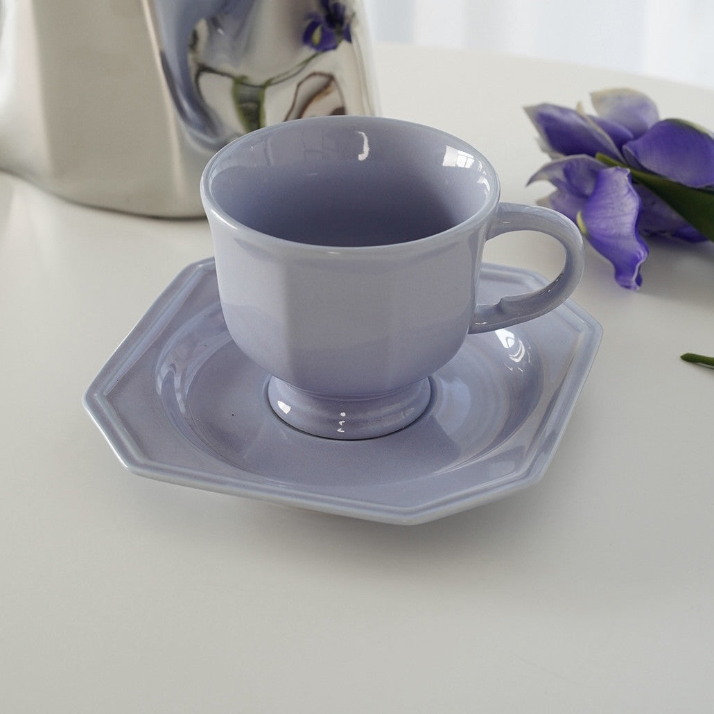Retro Octagon Light Luxury Tea Cup And Saucer Set