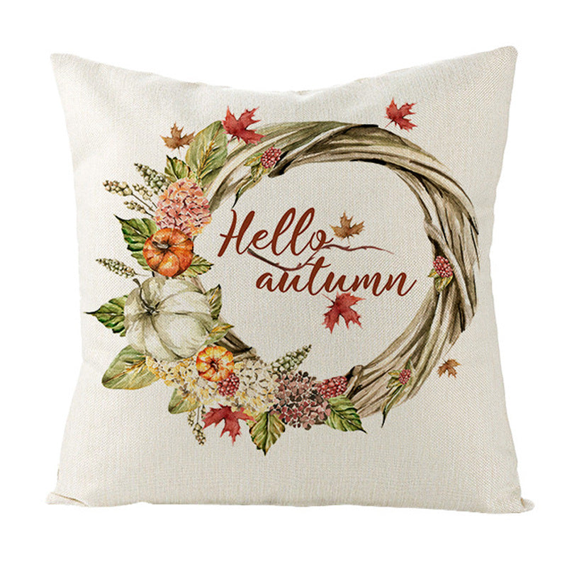 Christmas Pillow Cover Cartoon Letter Print Cushion Cover Office Sofas Pillow Cover