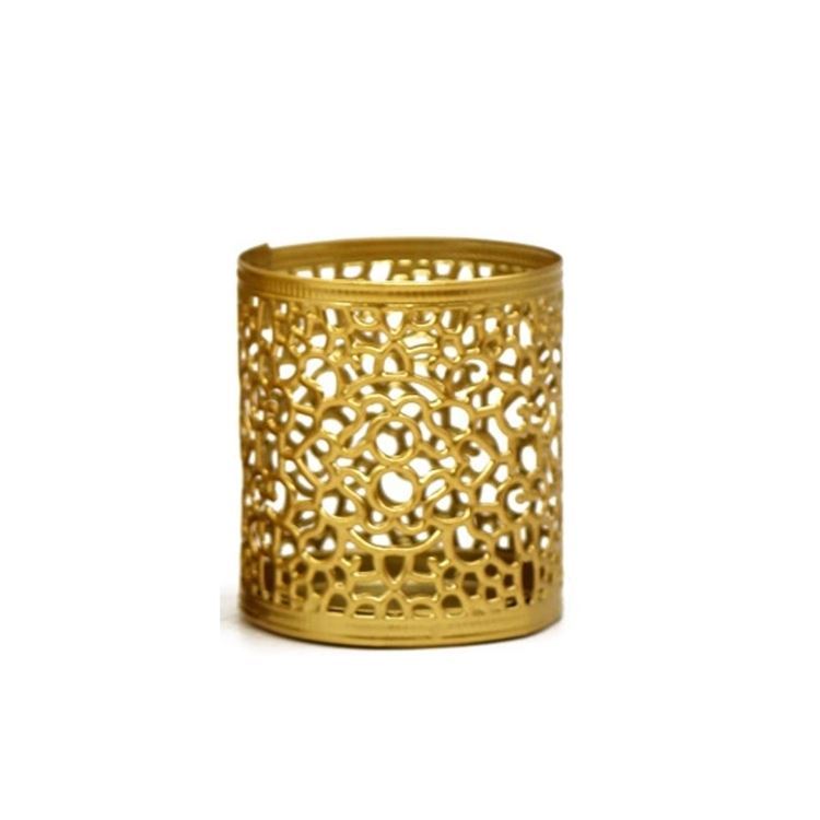 Creative Golden Geometric Hollow Wrought Iron Candle Holder