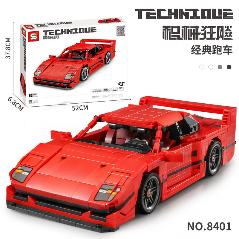 Children Assembling Building Blocks Racing Model Boy Toy
