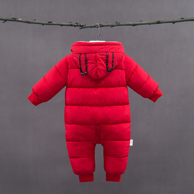 Baby One-piece Plus Velvet Thick Warm Cotton Coat