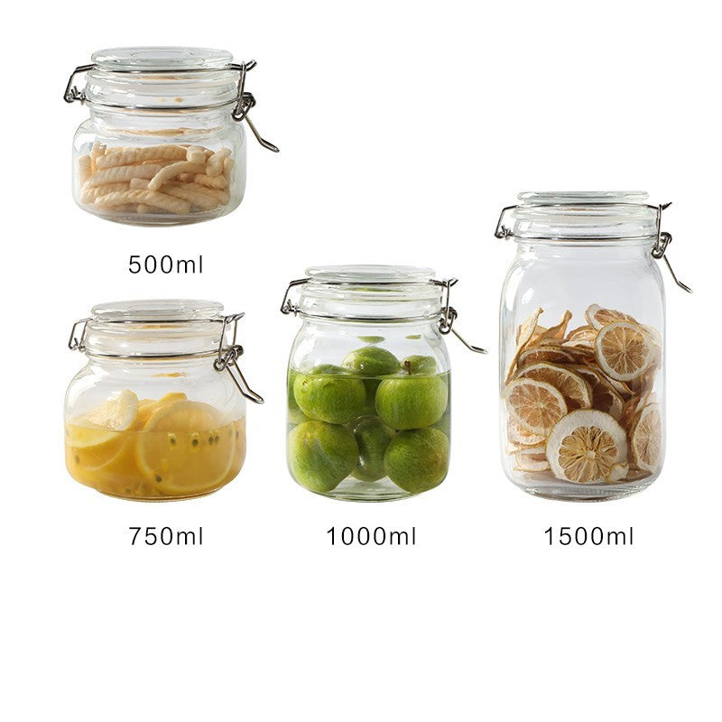 Bocal à thé rond en verre Boîte de conservation alimentaire