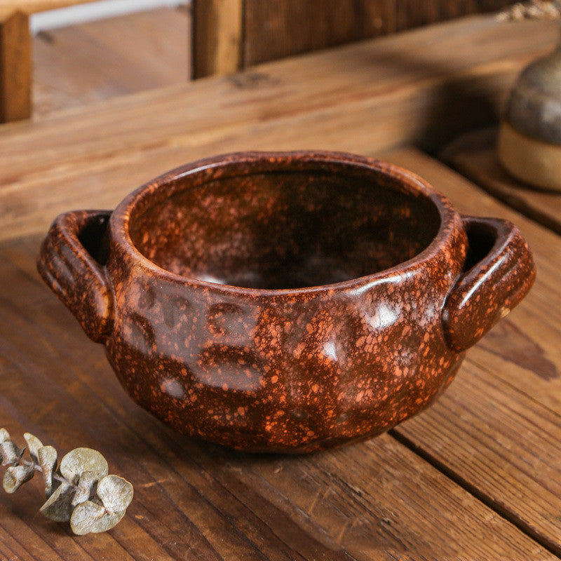 Ceramic Western Food Binaural Slow Cooker Baking Bowl