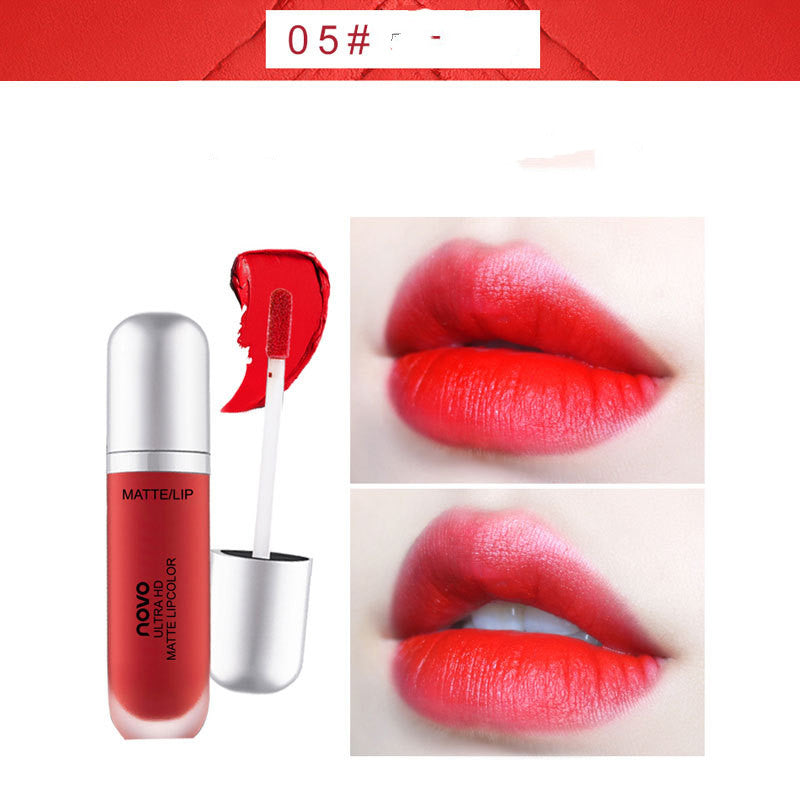 NOVO Crème Glacée Rouge à Lèvres Velours Mat Laque Liquide pour Étudiante