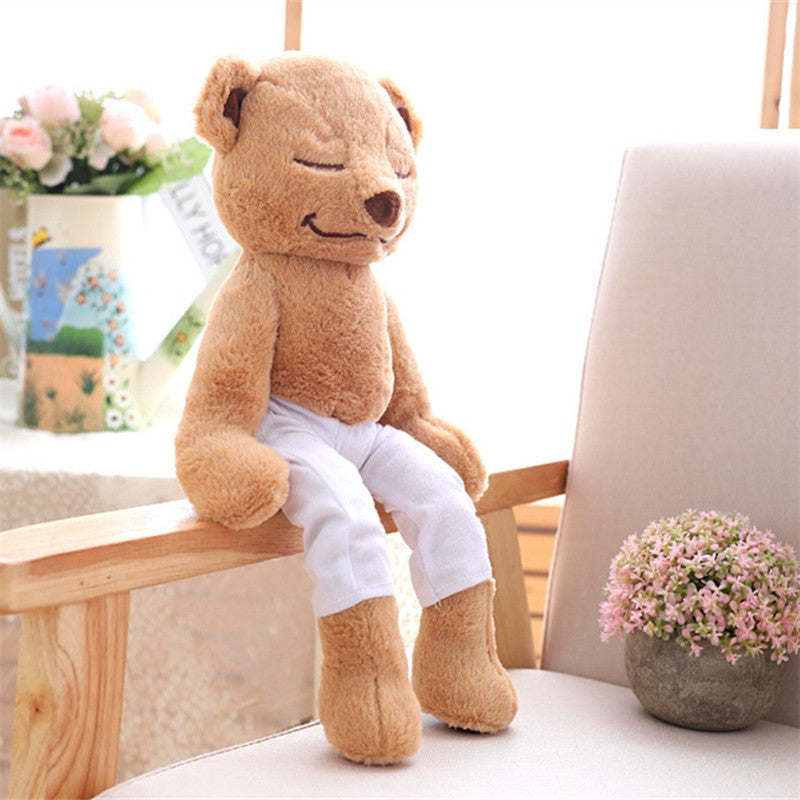 40cm Ours de Yoga Créatif Peluche Jouet en Peluche Mignon Ours de Yoga Poupée Douce Confort Bébé Jouets Cadeau de Noël pour Enfants Fille Amie