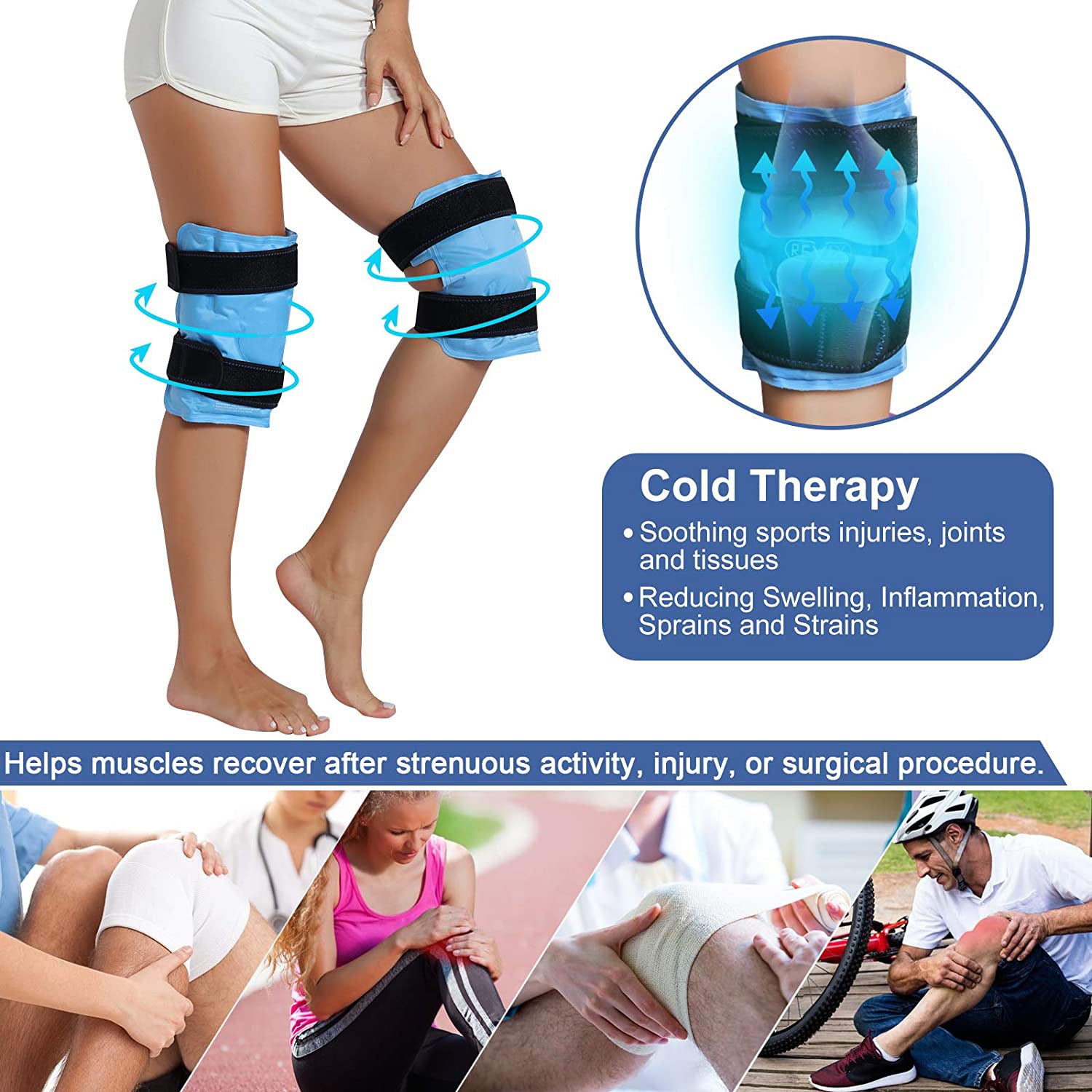 Poche de glace pour mollet – Équipement de protection sportive