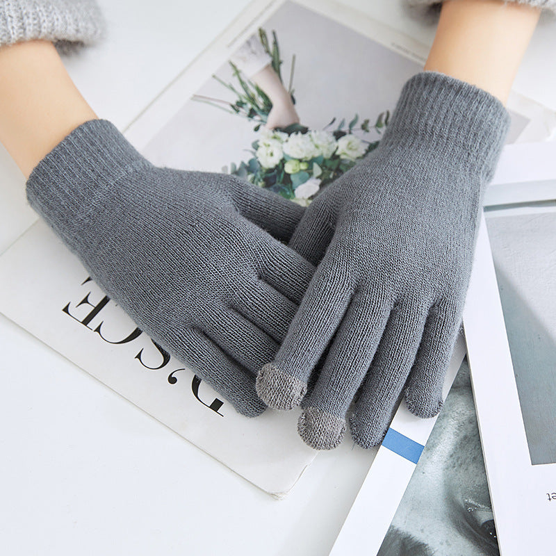 Winter Warm Plush Thickened Touch Screen Gloves