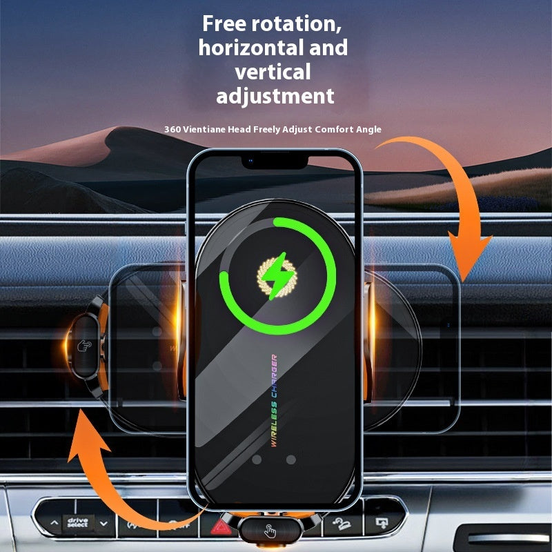 Support de téléphone portable de voiture 66W avec chargeur sans fil et prise électrique sans fil fixe