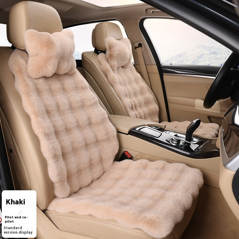 Coussin de voiture Bubble Velvet pour l'hiver, épaissi, chaud, en peluche, coussin de siège universel, housse de siège