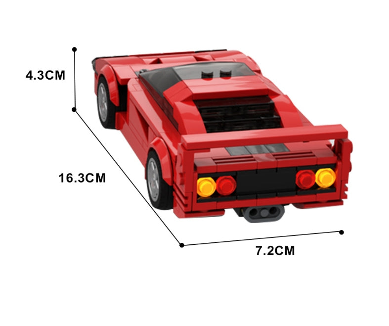 Ferrari F40 Super Sports Car Model MOC-104559 Small Particles Compatible Assembling Building Blocks
