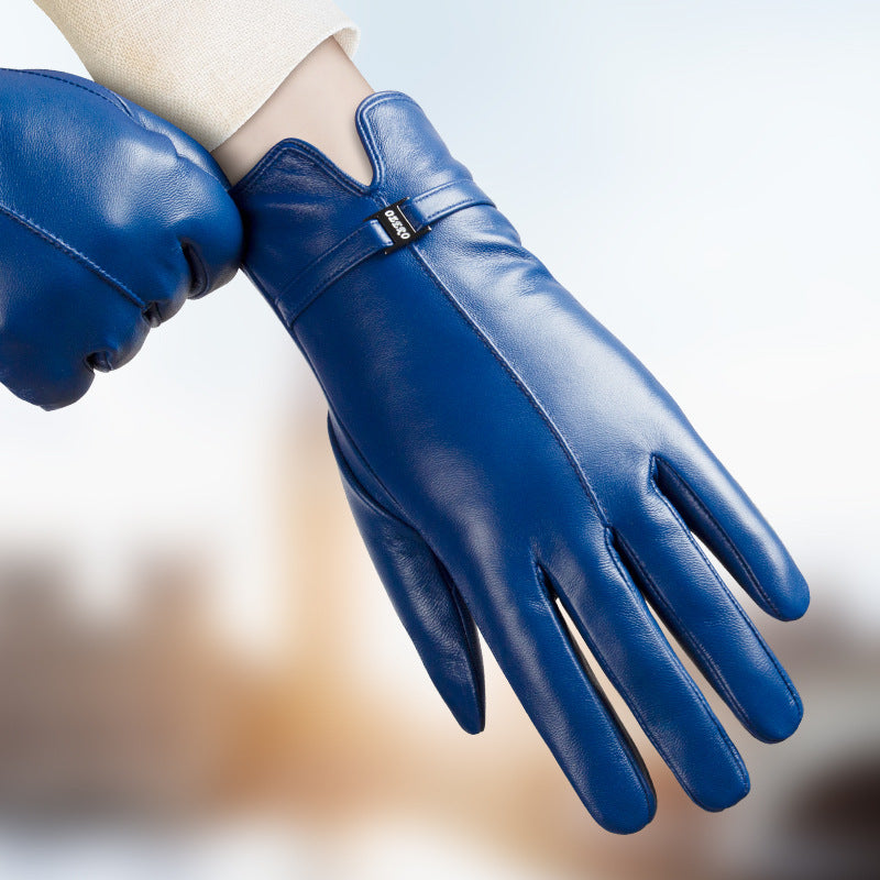Korean Version Of Outdoor Sports Cycling Touch Screen Sheepskin Gloves