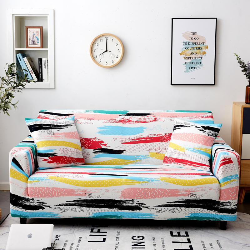 Modern Simple Plain Printed Elastic All-inclusive Sofa Bedspread Sofa Cover Lazy Dustproof Anti-scratching