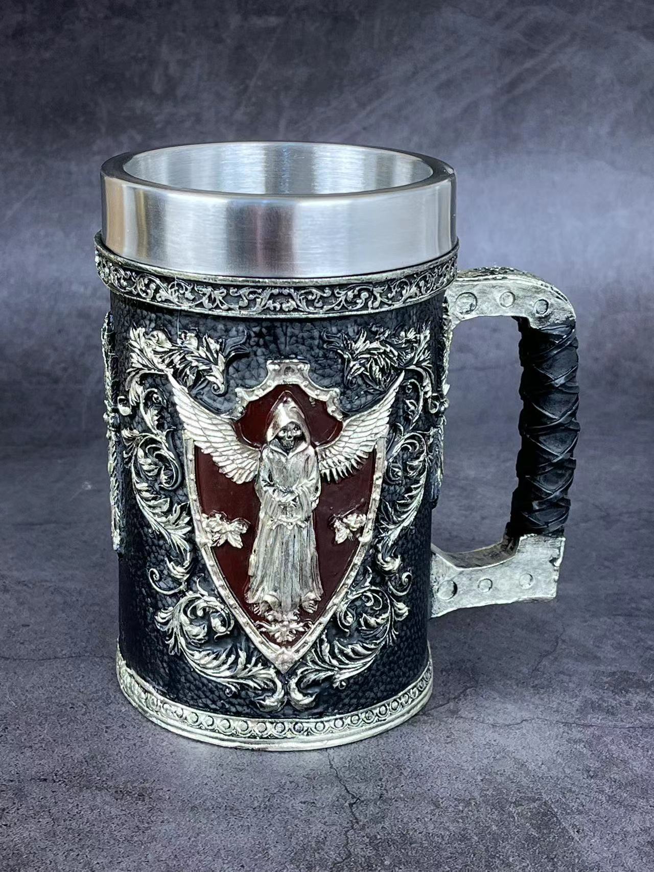 Medieval Beer Steins Retro Creative Coffee Cup Stainless Steel Mug Cup