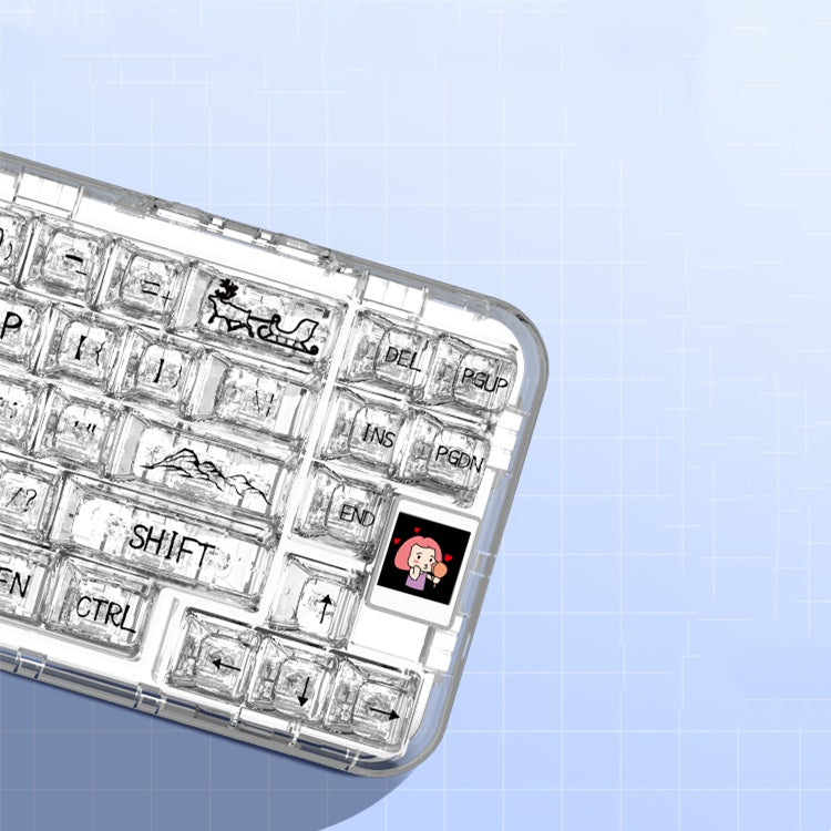Ice-Through Tri-Mode Customized Bluetooth Wireless Gaming Keyboard