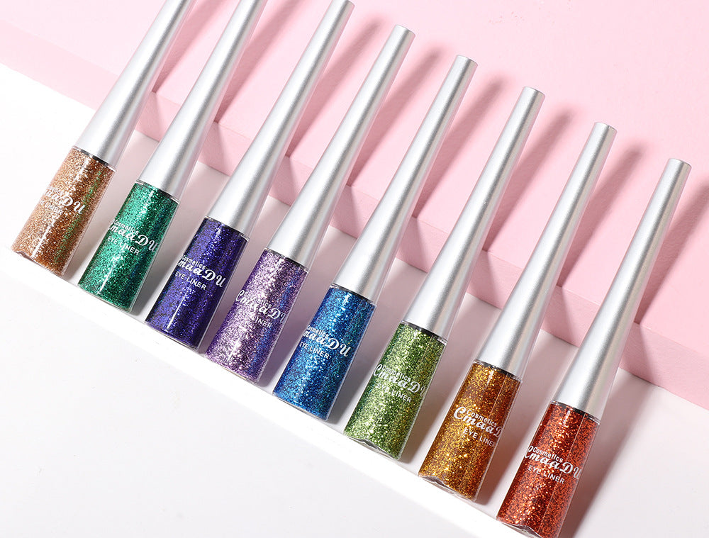Ensemble d'eye-liners liquides scintillants multicolores créatifs
