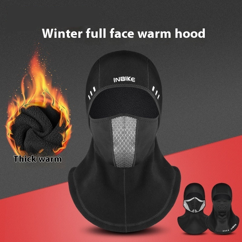 Masque de cyclisme intégral d'hiver coupe-vent en polaire épaisse