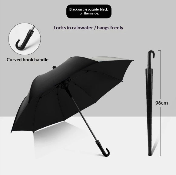 Non-wet Car Straight-rod Wind-resistant Black Tape Long-handle Advertising Umbrella