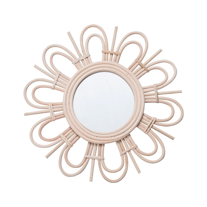 Wicker Creative Decorative Wall Makeup Mirror