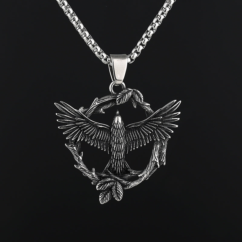 Vintage Overlord Eagle Titanium Steel Pendant Necklace