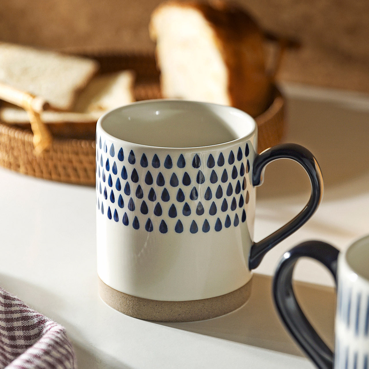 Ceramic Coffee Mug Breakfast Oatmeal Hand-painted Office Water Cup With Handle Microwave Safe