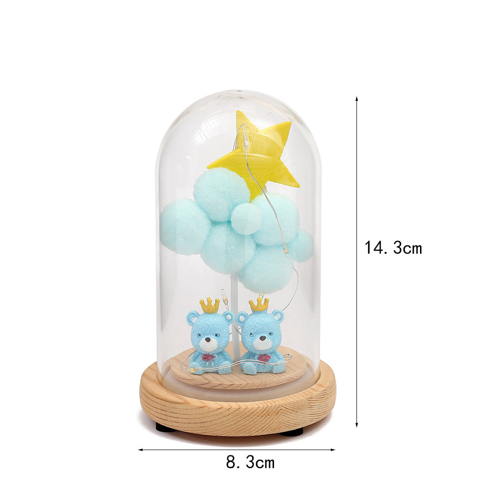 Saint-Valentin Cadeau Couvercle en Verre Artisanat Lumières LED