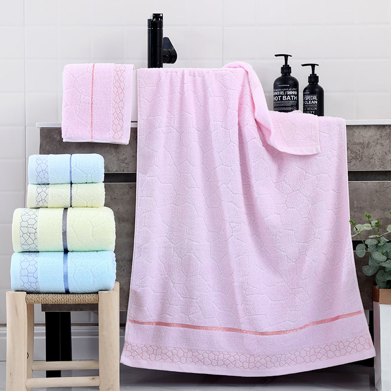Simple Three-piece Water Cube Towel Set